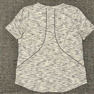 lululemon Run It Out Short Sleeve Heathered Top in White and Black Space-Dye